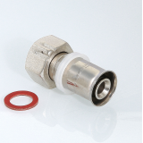 Прямая пресс-муфта Valtec 1" x 26 мм. с накидной гайкой VTm.222.N.002606