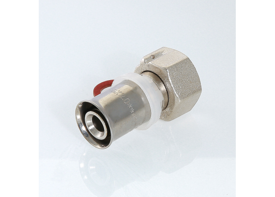 Прямая пресс-муфта Valtec 1" x 26 мм. с накидной гайкой VTm.222.N.002606