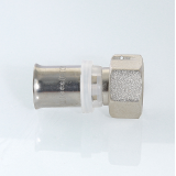 Прямая пресс-муфта Valtec 1" x 26 мм. с накидной гайкой VTm.222.N.002606