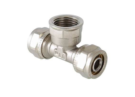 Обжимной тройник Valtec 16 мм. x 1/2" с внутренней резьбой VTm.332.N.160416