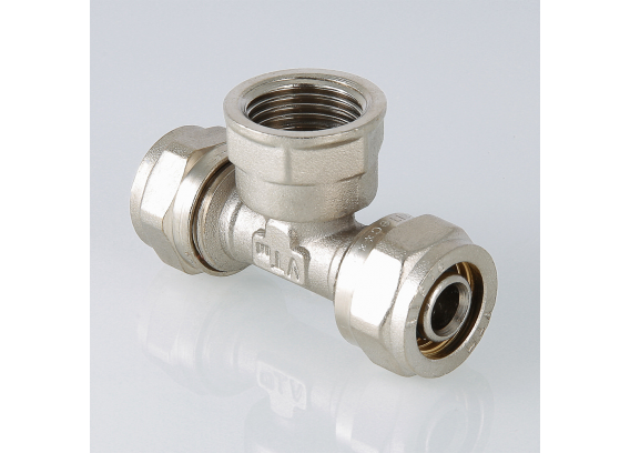 Обжимной тройник Valtec 16 мм. x 1/2" с внутренней резьбой VTm.332.N.160416