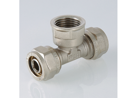 Обжимной тройник Valtec 16 мм. x 1/2" с внутренней резьбой VTm.332.N.160416
