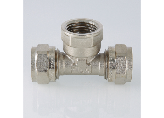 Обжимной тройник Valtec 16 мм. x 1/2" с внутренней резьбой VTm.332.N.160416