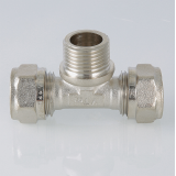 Обжимной тройник Valtec 16 мм. x 1/2" с наружной резьбой VTm.333.N.160416
