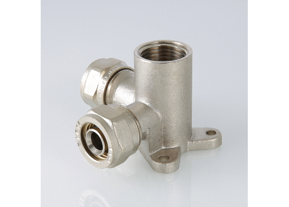 Обжимная проходная водорозетка Valtec 16 мм. x 1/2" с креплением VTm.334.N.160416
