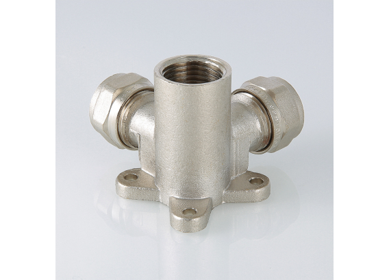 Обжимная проходная водорозетка Valtec 16 мм. x 1/2" с креплением VTm.334.N.160416