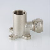 Обжимная проходная водорозетка Valtec 16 мм. x 1/2" с креплением VTm.334.N.160416