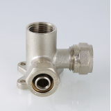 Обжимная проходная водорозетка Valtec 16 мм. x 1/2" с креплением VTm.334.N.160416