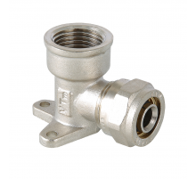 Обжимной угольник Valtec 16 мм. x 1/2" с внутренней резьбой и креплением VTm.354.N.001604
