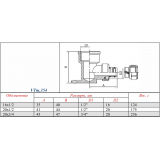 Обжимной угольник Valtec 16 мм. x 1/2" с внутренней резьбой и креплением VTm.354.N.001604