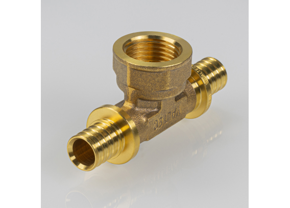 Надвижной аксиальный тройник Valtec 16 (2,2) мм. x 1/2" x 16 (2,2) мм. с внутренней резьбой VTm.432.G.160416