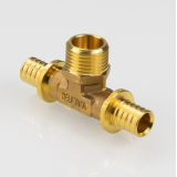 Надвижной аксиальный тройник Valtec 16 (2,2) мм. x 1/2" x 16 (2,2) мм. с наружной резьбой VTm.433.G.160416