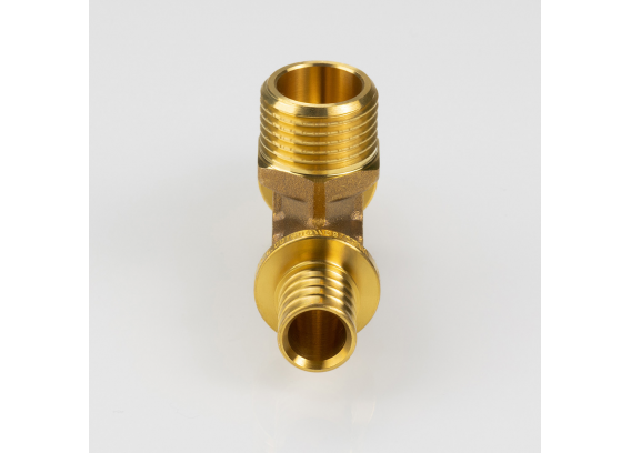 Надвижной аксиальный тройник Valtec 16 (2,2) мм. x 1/2" x 16 (2,2) мм. с наружной резьбой VTm.433.G.160416