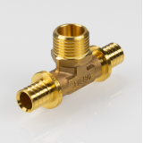 Надвижной аксиальный тройник Valtec 16 (2,2) мм. x 1/2" x 16 (2,2) мм. с наружной резьбой VTm.433.G.160416