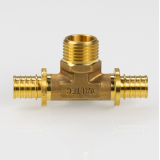 Надвижной аксиальный тройник Valtec 16 (2,2) мм. x 1/2" x 16 (2,2) мм. с наружной резьбой VTm.433.G.160416