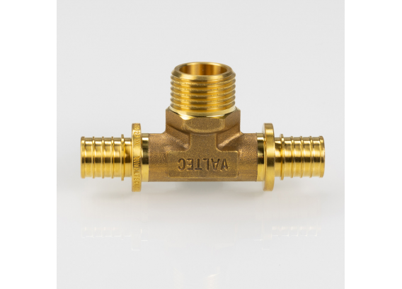 Надвижной аксиальный тройник Valtec 16 (2,2) мм. x 1/2" x 16 (2,2) мм. с наружной резьбой VTm.433.G.160416
