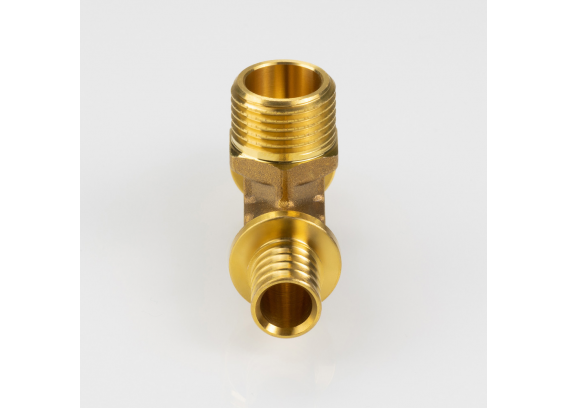 Надвижной аксиальный тройник Valtec 16 (2,2) мм. x 1/2" x 16 (2,2) мм. с наружной резьбой VTm.433.G.160416