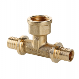 Надвижной аксиальный тройник Valtec 20 (2,8) мм. x 1/2" x 20 (2,8) мм. с внутренней резьбой VTm.432.BG.200420