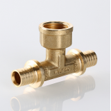 Надвижной аксиальный тройник Valtec 20 (2,8) мм. x 1/2" x 20 (2,8) мм. с внутренней резьбой VTm.432.BG.200420