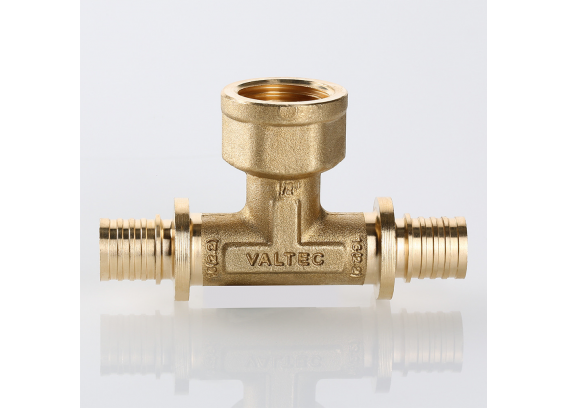Надвижной аксиальный тройник Valtec 20 (2,8) мм. x 1/2" x 20 (2,8) мм. с внутренней резьбой VTm.432.BG.200420