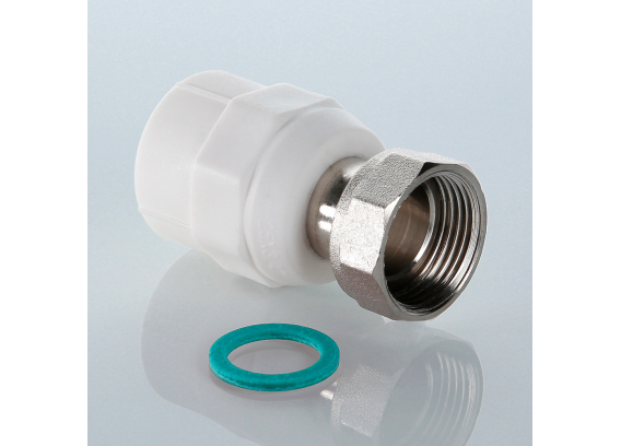 Муфта полипропиленовая Valtec 25 мм. x 1" с накидной гайкой VTp.708.0.02506