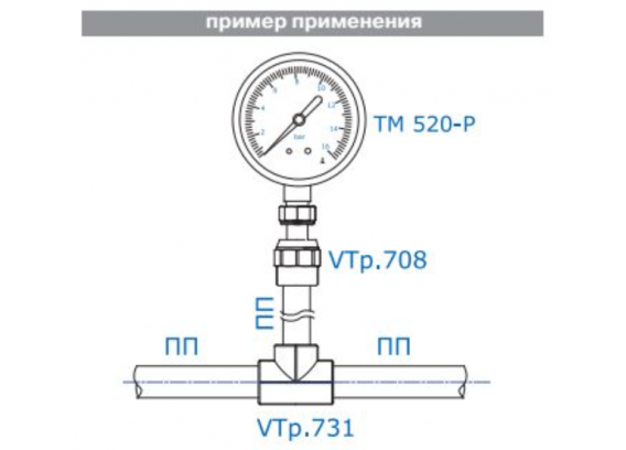 Муфта полипропиленовая Valtec 25 мм. x 1" с накидной гайкой VTp.708.0.02506