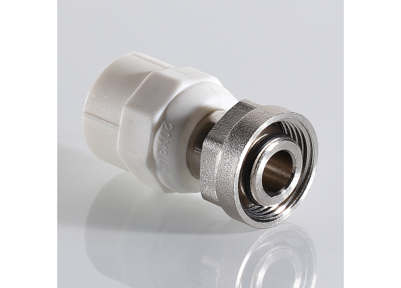 Муфта полипропиленовая Valtec 20 мм. x 3/4" с накидной гайкой для перехода на евроконус VTp.708.E.02005