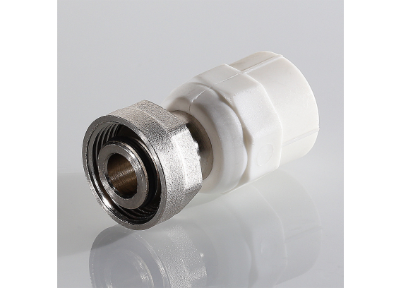 Муфта полипропиленовая Valtec 20 мм. x 3/4" с накидной гайкой для перехода на евроконус VTp.708.E.02005