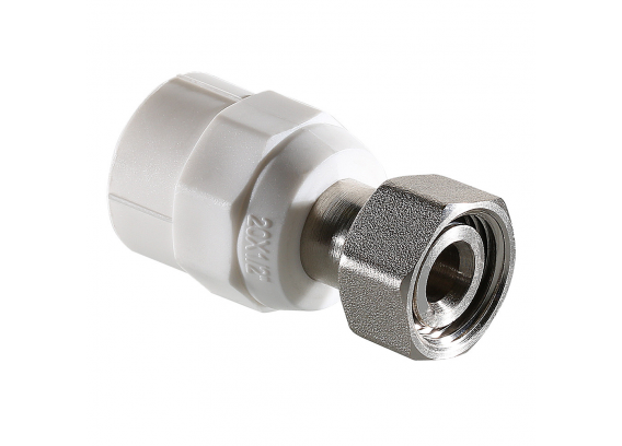 Муфта полипропиленовая Valtec 20 мм. x 1/2" с накидной гайкой для перехода на конус VTp.708.K.02004