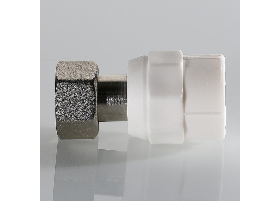 Муфта полипропиленовая Valtec 20 мм. x 1/2" с накидной гайкой для перехода на конус VTp.708.K.02004