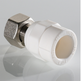 Муфта полипропиленовая Valtec 20 мм. x 1/2" с накидной гайкой для перехода на конус VTp.708.K.02004