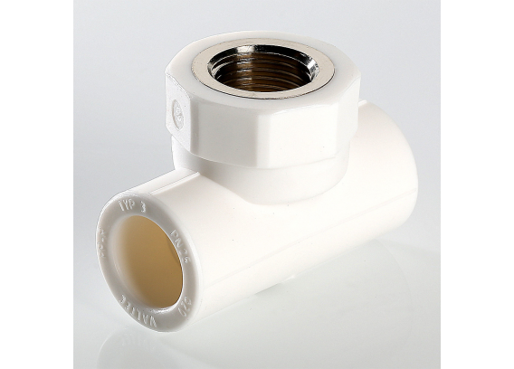 Тройник полипропиленовый Valtec 20 мм. x 1/2" x 20 мм. с внутренней резьбой VTp.732.0.02004