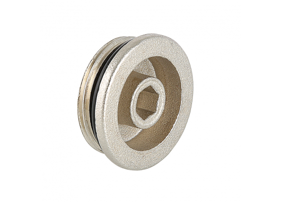 Пробка для коллектора Valtec 1" из никелированной латуни VT.0600.0.06