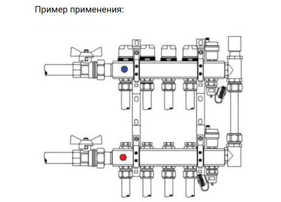 Байпас тупиковый c перепускным клапаном Valtec 1" на 200 мм VT.0666.0.0