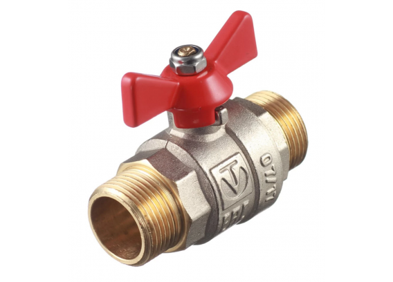 Кран шаровой латунный Valtec Base 3/4 ВР х 3/4 НР ручка бабочка (VT.219.N.05)