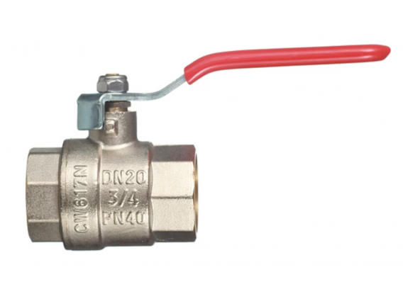 Кран шаровой латунный Valtec Base 3/4 ВР х 3/4 ВР ручка рычаг (VT.214.N.05)