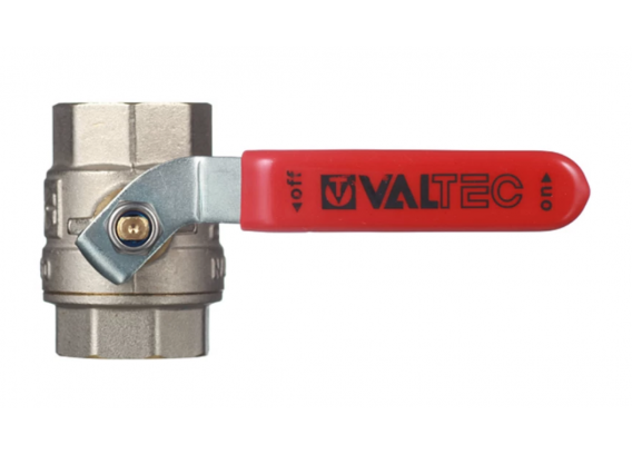 Кран шаровой латунный Valtec Base 1 ВР х 1 ВР ручка рычаг (VT.214.N.06)