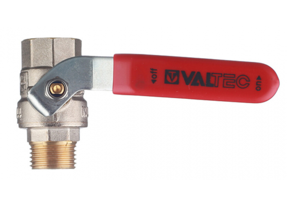 Кран шаровой латунный Valtec Base 1/2 ВР х 1/2 НР ручка рычаг (VT.215.N.04)