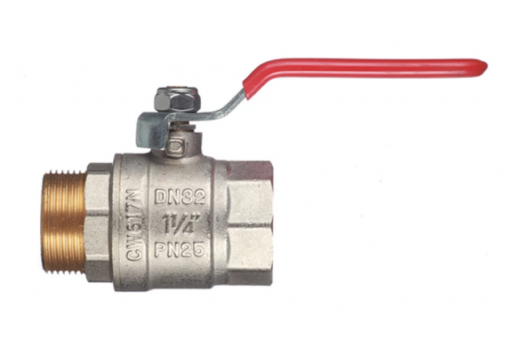 Кран шаровой латунный Valtec Base 1 1/4 ВР х 1 1/4 НР ручка рычаг (VT.215.N.07)