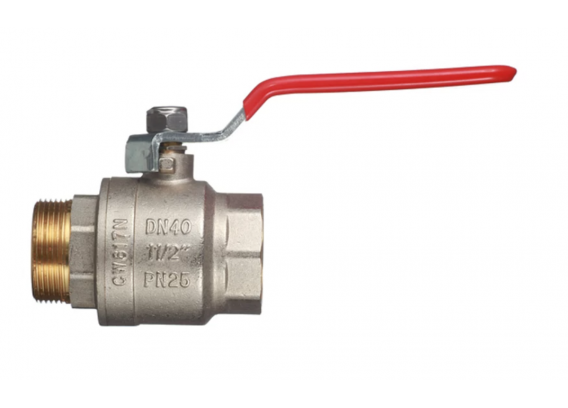 Кран шаровой латунный Valtec Base 1 1/2 ВР х 1 1/2 НР ручка рычаг (VT.215.N.08)