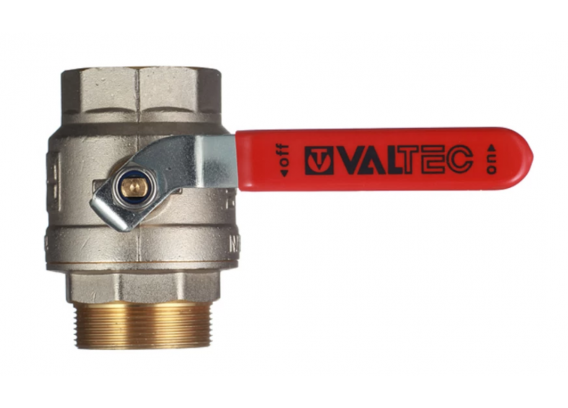 Кран шаровой латунный Valtec Base 2 ВР х 2 НР ручка рычаг (VT.215.N.09)