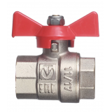 Кран шаровой латунный Valtec Base 1/2 ВР х 1/2 ВР ручка бабочка (VT.217.N.04)