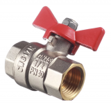 Кран шаровой латунный Valtec Base 1/2 ВР х 1/2 ВР ручка бабочка (VT.217.N.04)
