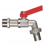 Кран шаровой латунный Valtec 3/4 НР х 3/4 НР ручка рычаг, со штуцером, угловой (VT.051.N.05)