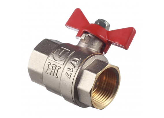 Кран шаровой латунный Valtec Base 3/4 ВР х 3/4 ВР ручка бабочка (VT.217.N.05)