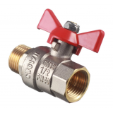 Кран шаровой латунный Valtec Base 1/2 ВР х 1/2 НР ручка бабочка (VT.218.N.04)