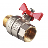 Кран шаровой латунный Valtec Base 3/4 ВР х 3/4 НР ручка бабочка (VT.218.N.05)