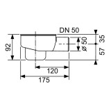 Сифон Tece drainline DN 50 мм 0.8 л/с 650001