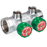 Коллектор регулирующий для воды Far 1 х 3/4 2 контура, плоское уплотнение FK 3821 134TP