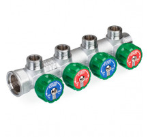 Коллектор регулирующий для воды Far 1 х 3/4 4 контура, плоское уплотнение FK 3824 134TP